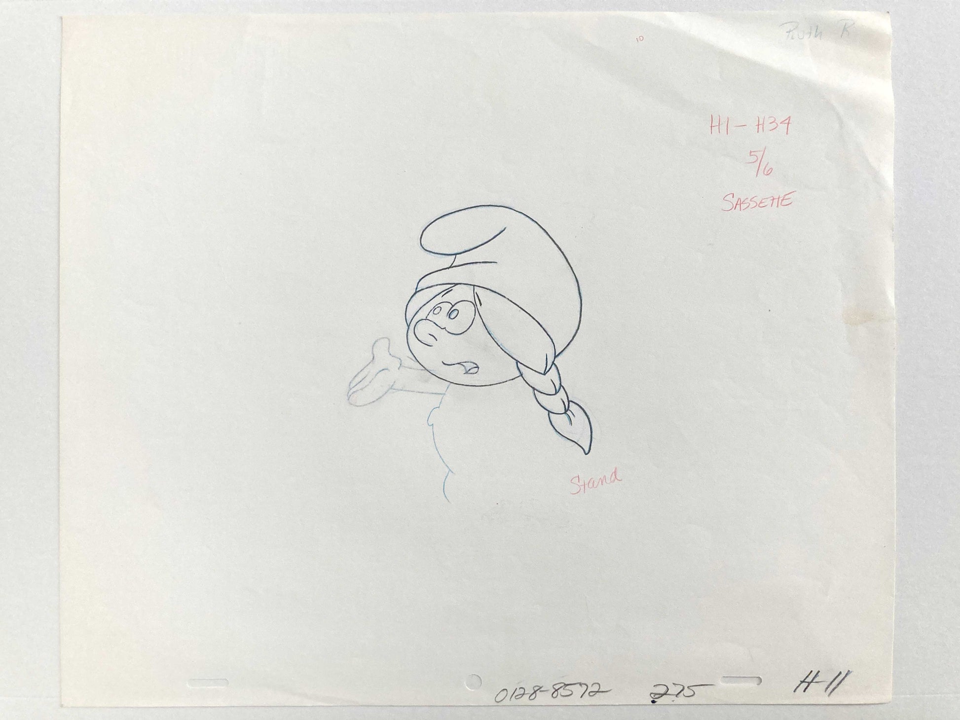 THE SMURFS : Original Production Used Animation Drawing - Hanna-Barbera (1981). For sale on FLIP Gallery