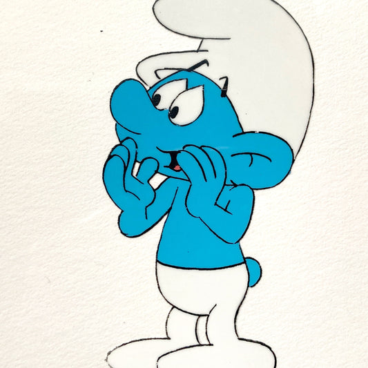 The Smurfs : Original Production Used Animation Cel - Hanna-Barbera (1980's). For sale on FLIP Gallery