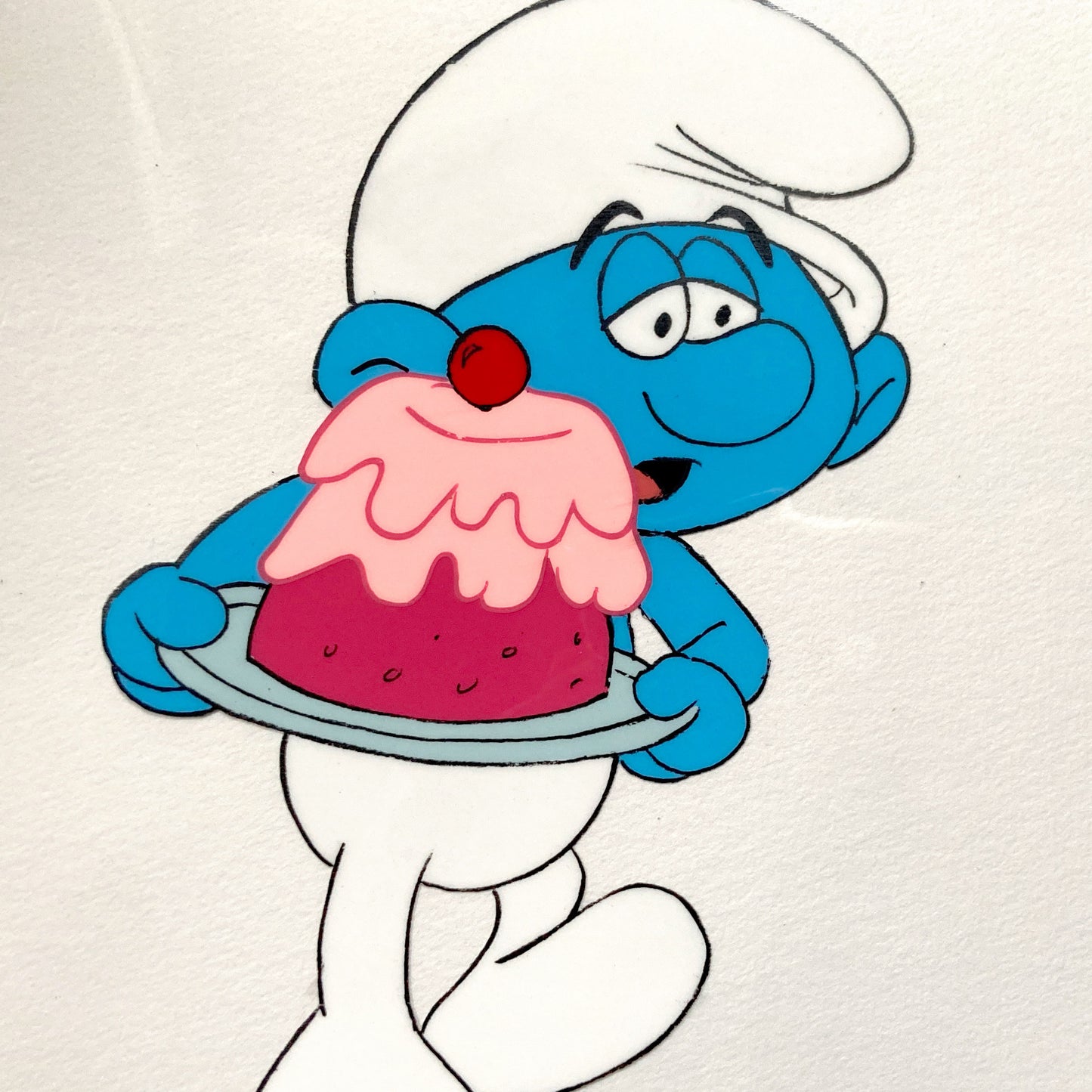 The Smurfs Original Production Used Animation Cel - Hanna-Barbera (1980's). For sale on FLIP Gallery
