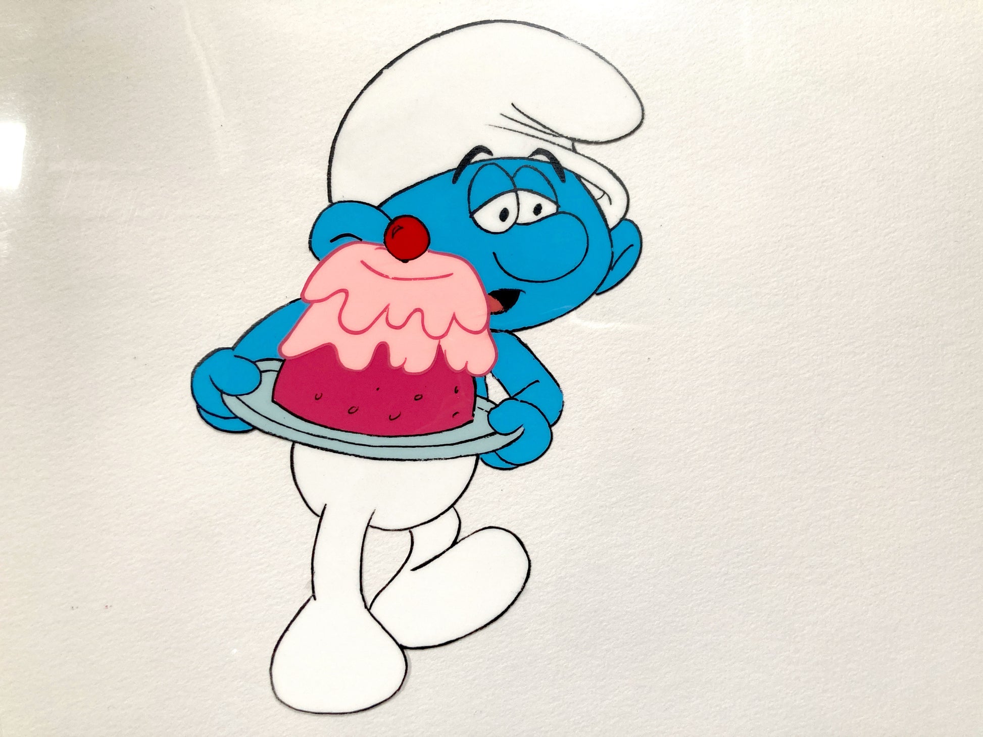 The Smurfs Original Production Used Animation Cel - Hanna-Barbera (1980's). For sale on FLIP Gallery