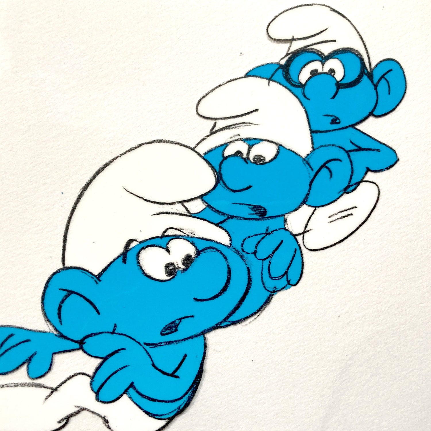 The Smurfs Original Production Used Animation Cel - Hanna-Barbera (1980's). For sale on FLIP Gallery