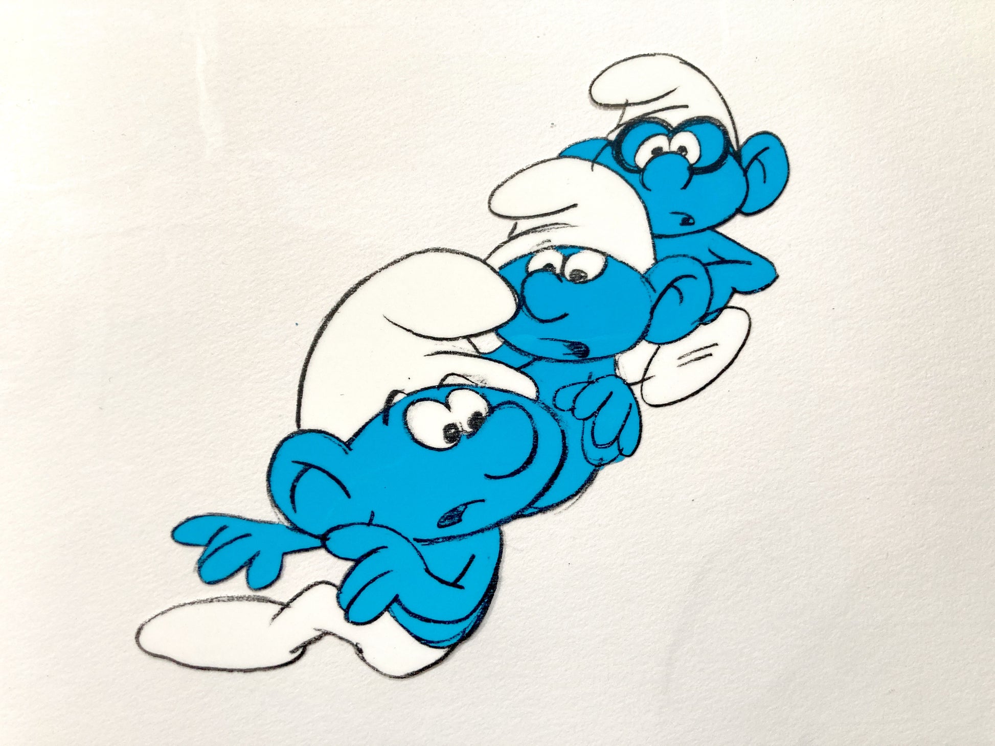 The Smurfs Original Production Used Animation Cel - Hanna-Barbera (1980's). For sale on FLIP Gallery