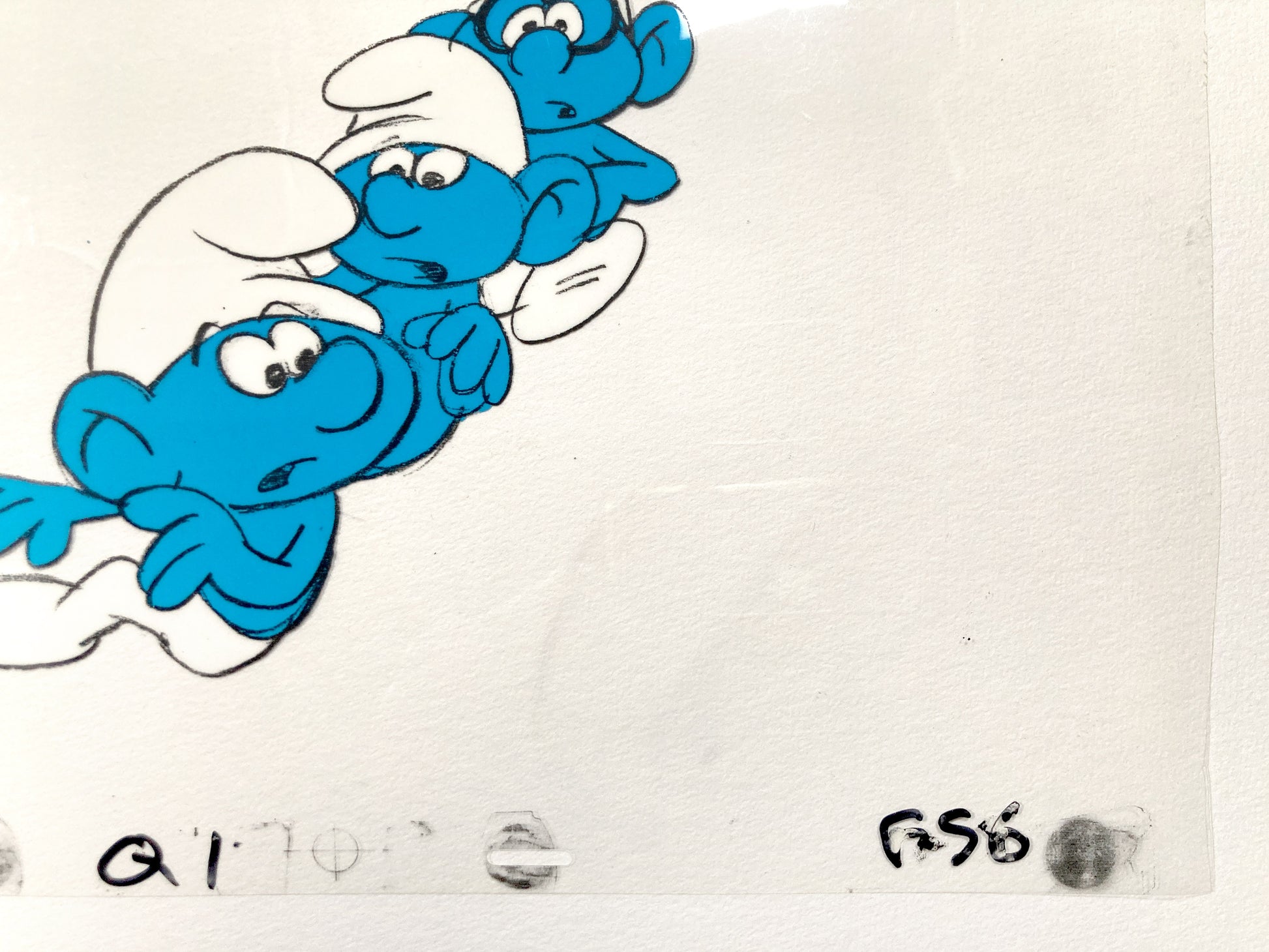 The Smurfs Original Production Used Animation Cel - Hanna-Barbera (1980's). For sale on FLIP Gallery