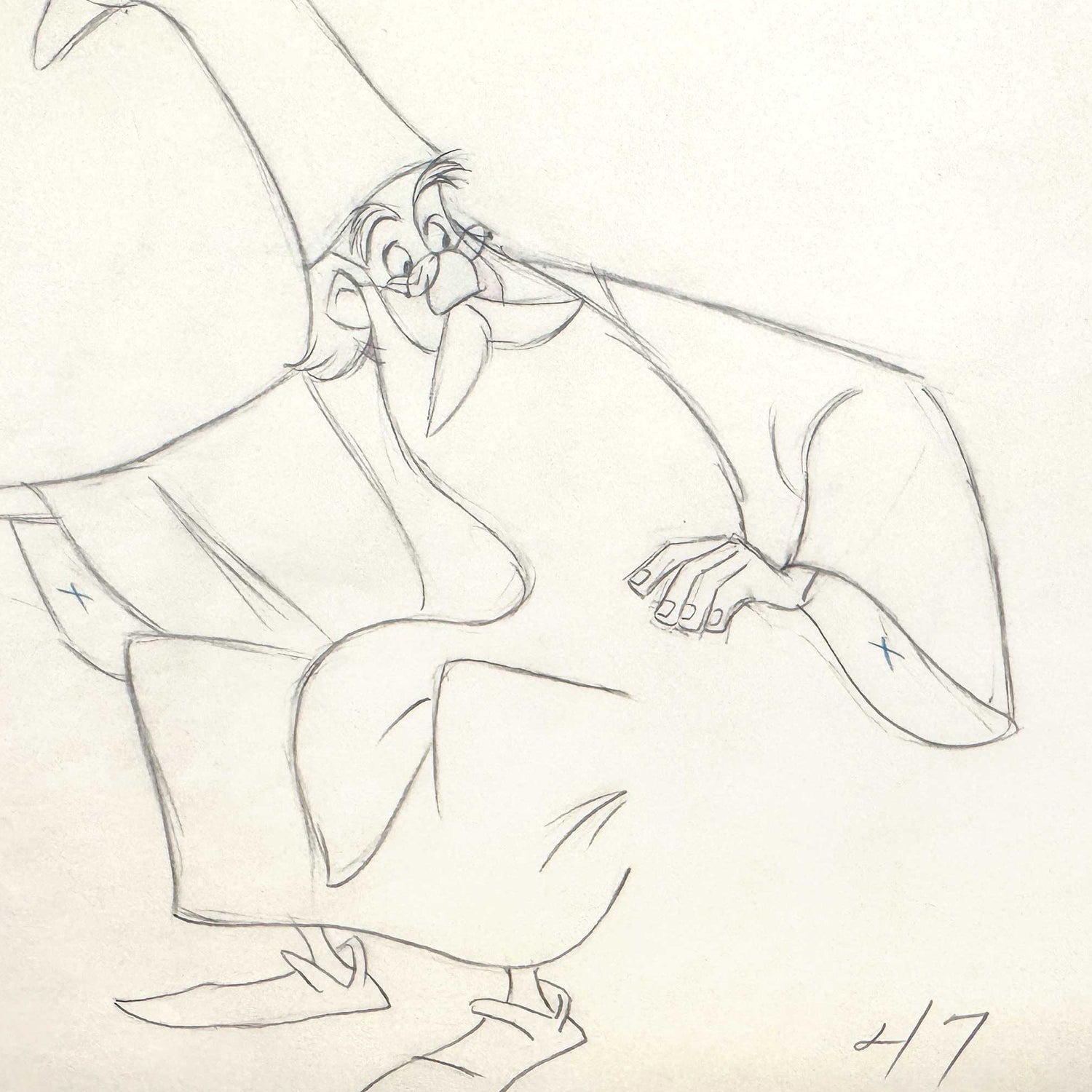 The Sword in the Stone - Merlin Original Animation Production Drawing (Walt Disney, 1963). For sale on FLIP Gallery