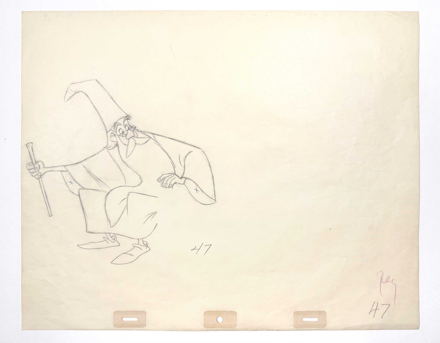 The Sword in the Stone - Merlin Original Animation Production Drawing (Walt Disney, 1963). For sale on FLIP Gallery