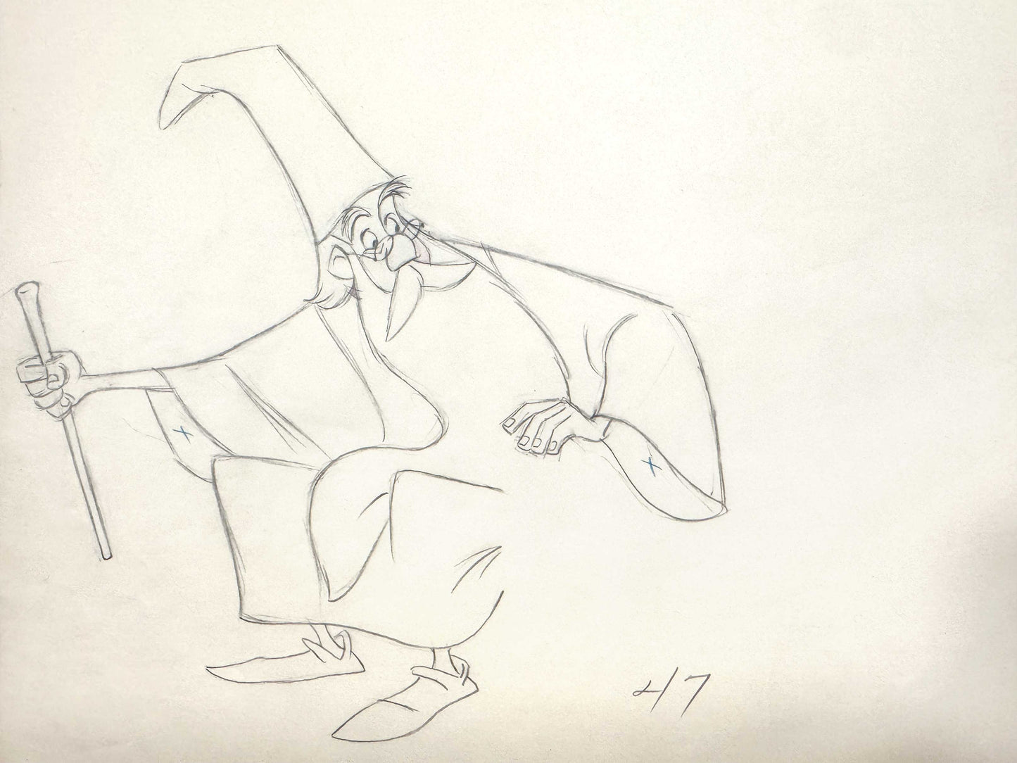 The Sword in the Stone - Merlin Original Animation Production Drawing (Walt Disney, 1963). For sale on FLIP Gallery