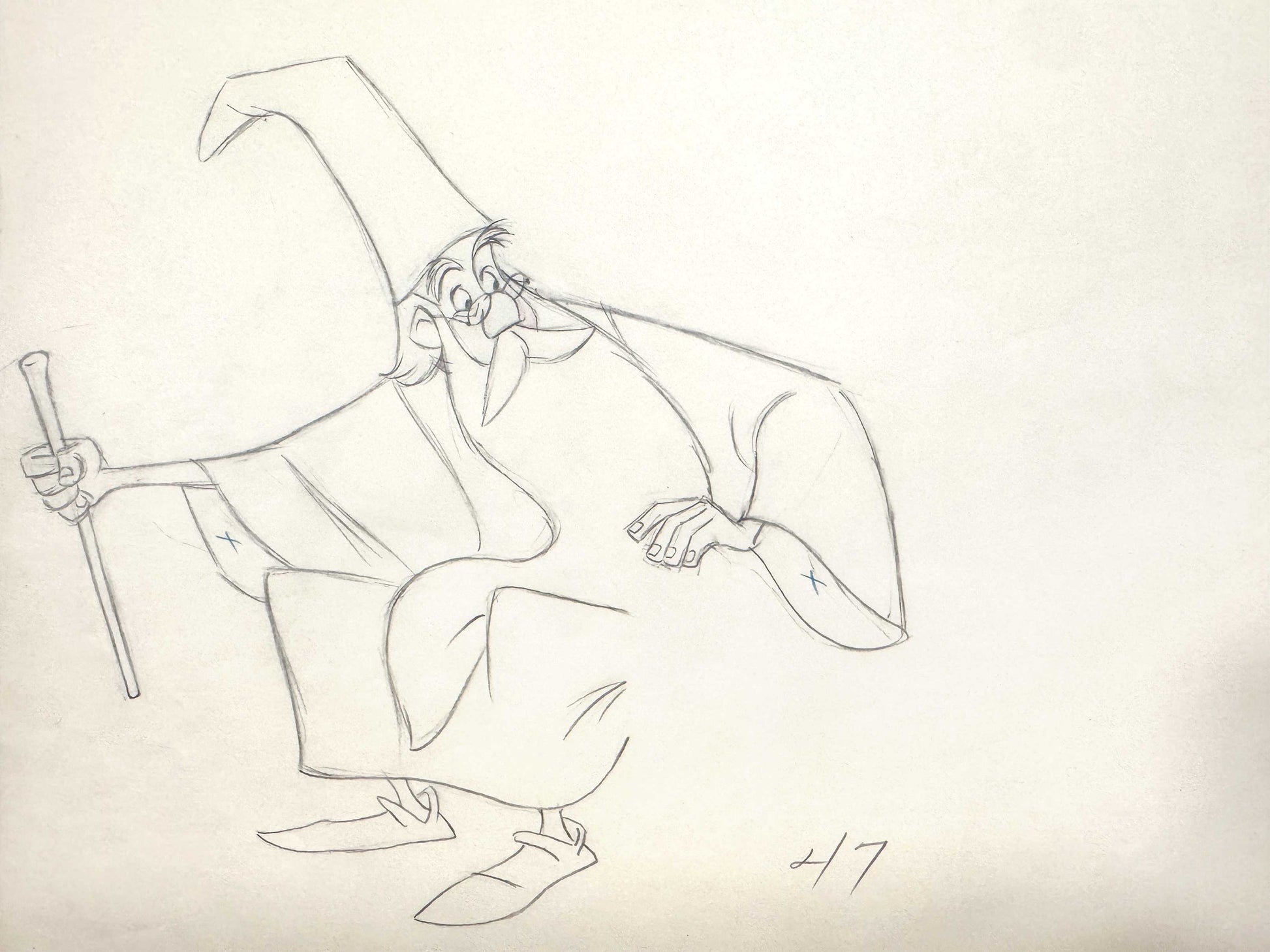 The Sword in the Stone - Merlin Original Animation Production Drawing (Walt Disney, 1963). For sale on FLIP Gallery