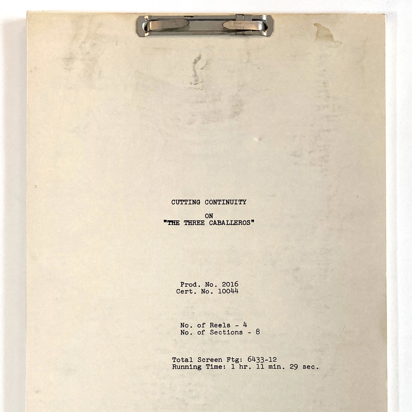 The Three Caballeros - Original 1944 Script from Walt Disney Productions. For sale on FLIP Gallery