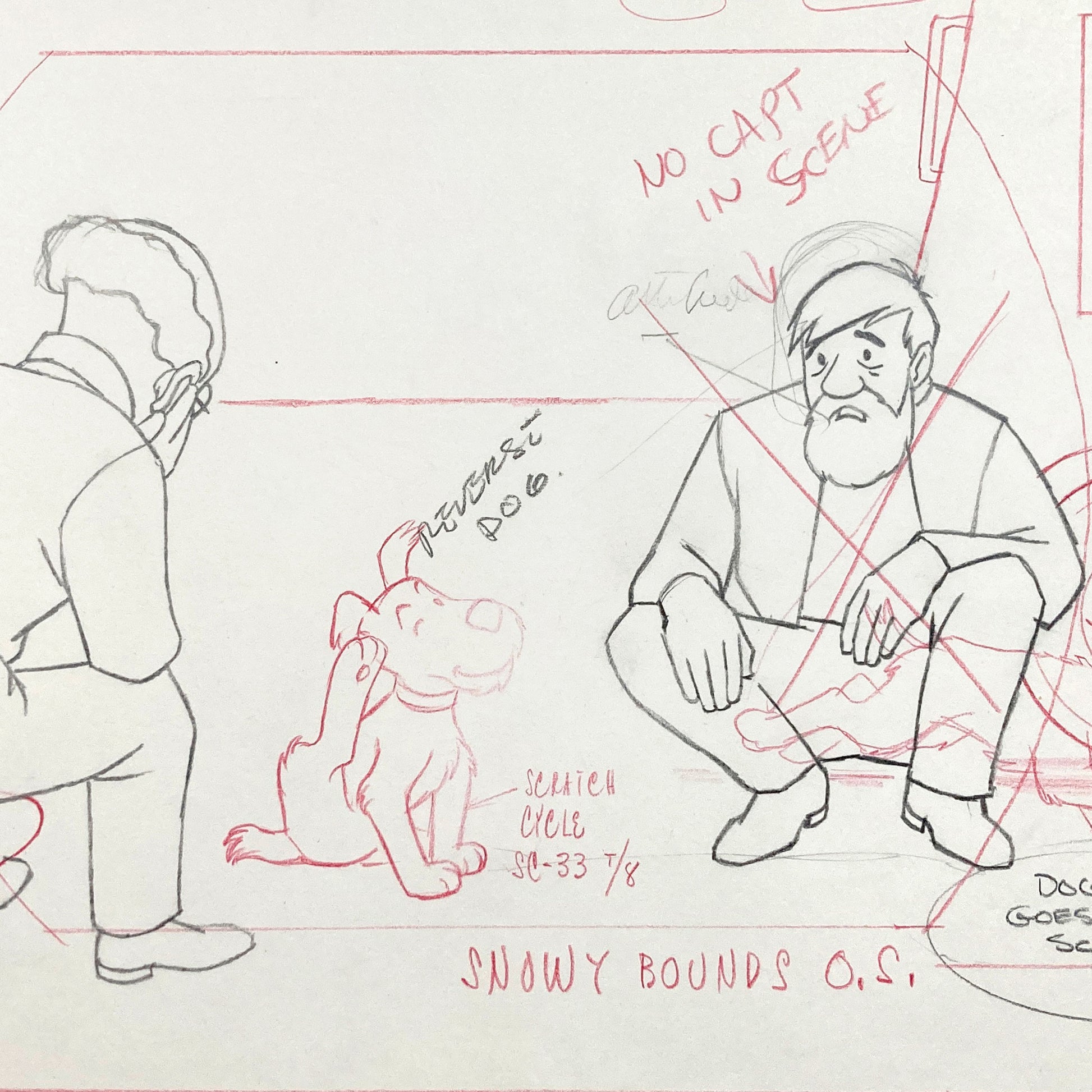 TINTIN : Original Vintage Animation Drawing from "Destination moon" (1959). For sale on FLIP Gallery