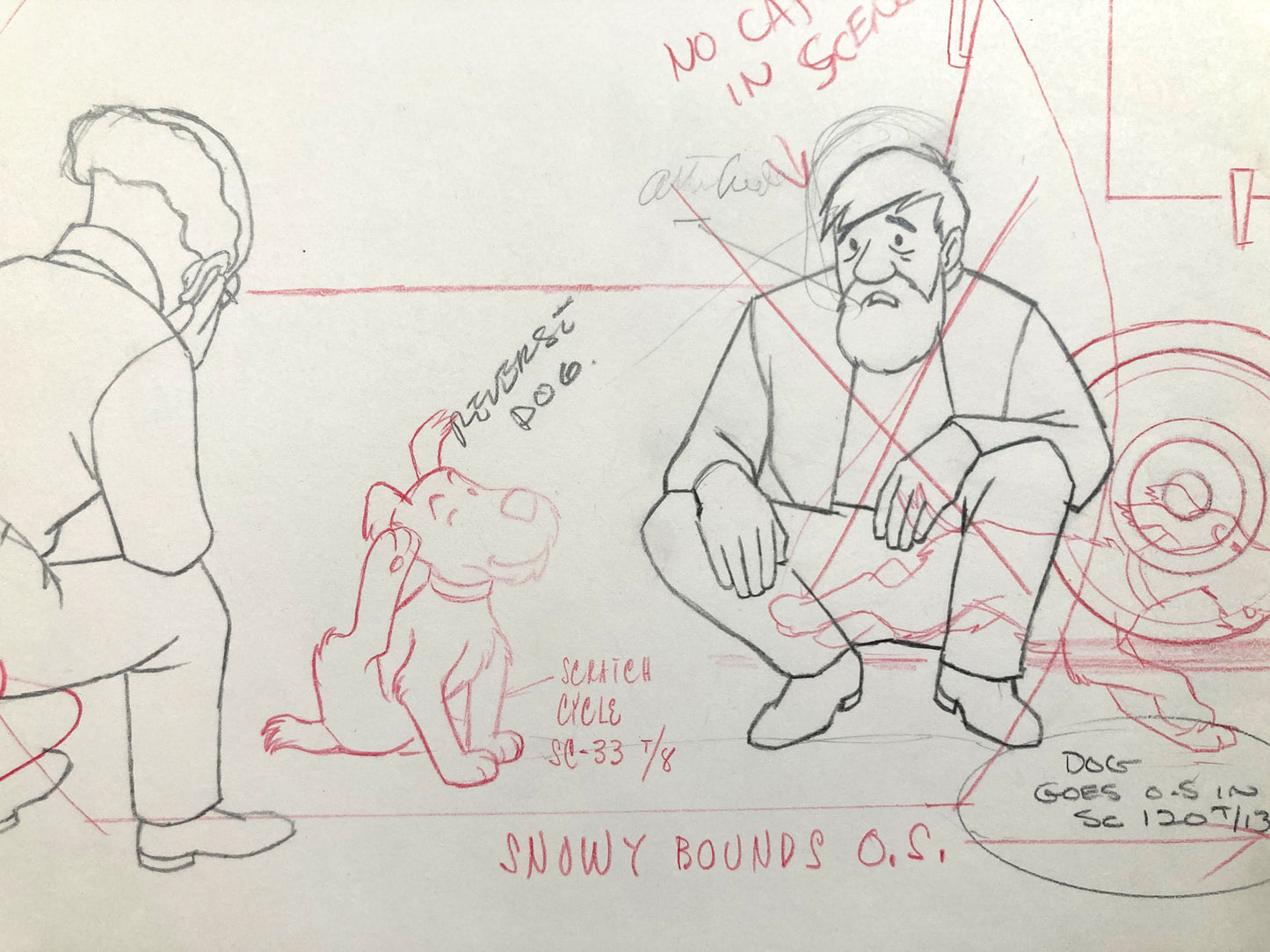 TINTIN : Original Vintage Animation Drawing from "Destination moon" (1959). For sale on FLIP Gallery