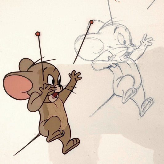 The Tom and Jerry Show - Jerry Original Animation Cel and Matching Drawing (MGM, 1965). For sale on FLIP Gallery