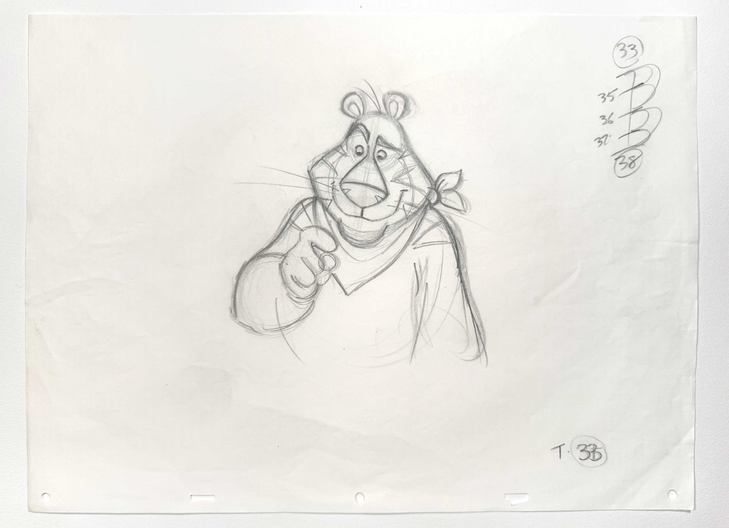 Tony the Tiger Original Animation Production Drawing (Frosted Flakes Tv Commercial Production). For sale on FLIP Gallery