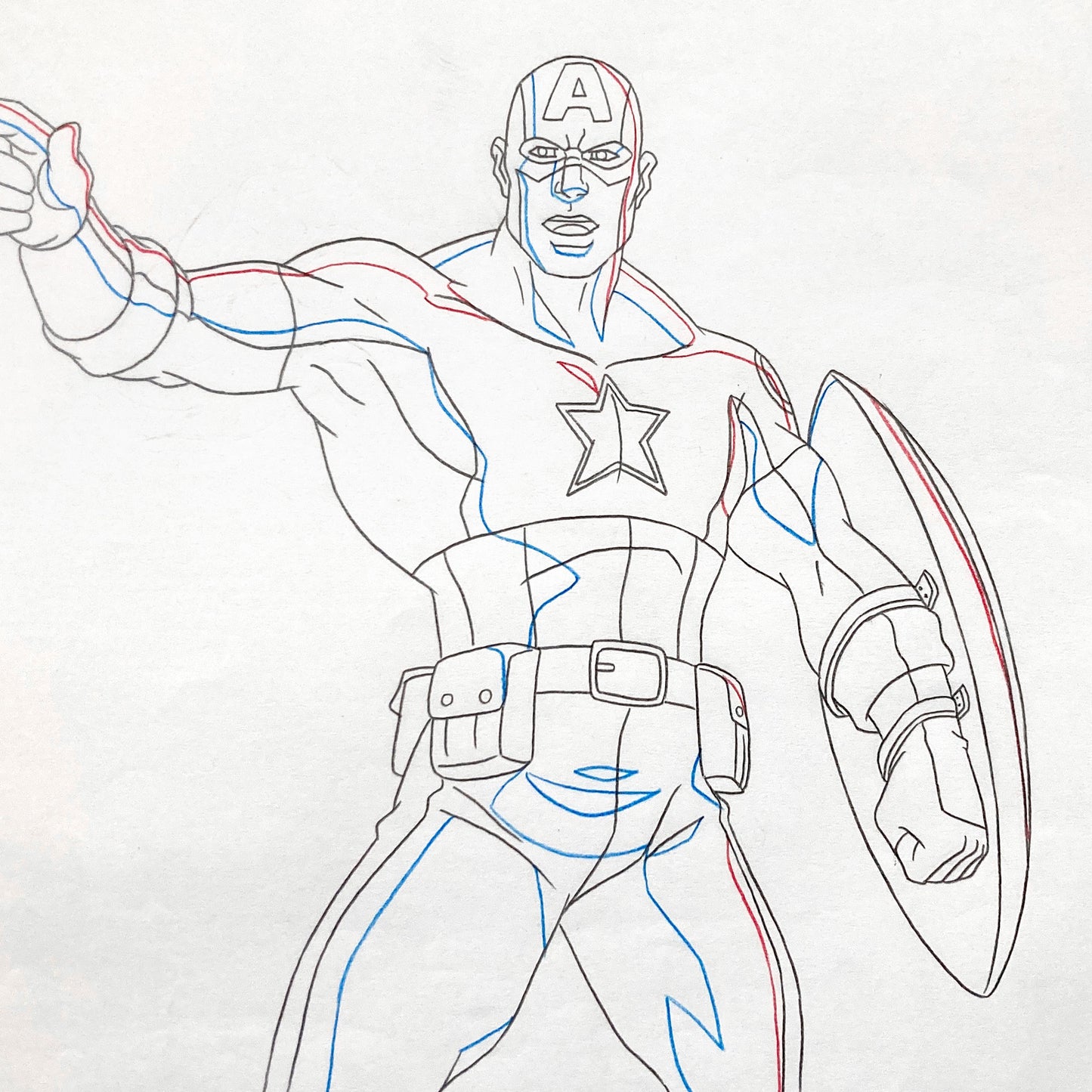 Ultimate Avengers: The Movie - Captain America Original Animation Drawing (Marvel Studios Animation, 2006). For sale on FLIP GALLERY