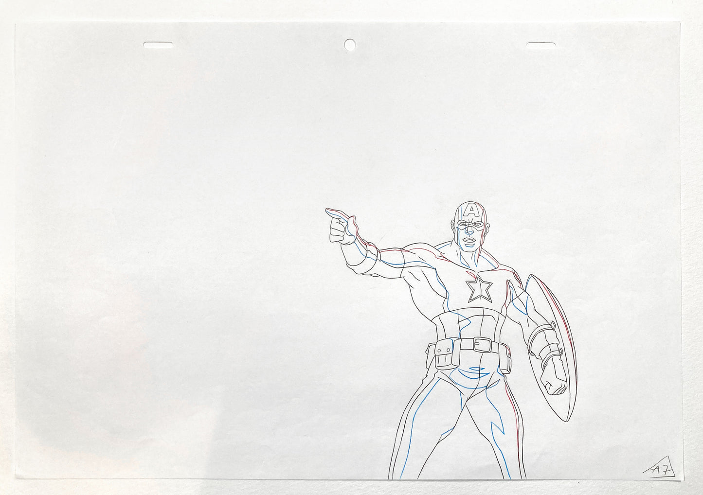 Ultimate Avengers: The Movie - Captain America Original Animation Drawing (Marvel Studios Animation, 2006). For sale on FLIP GALLERY