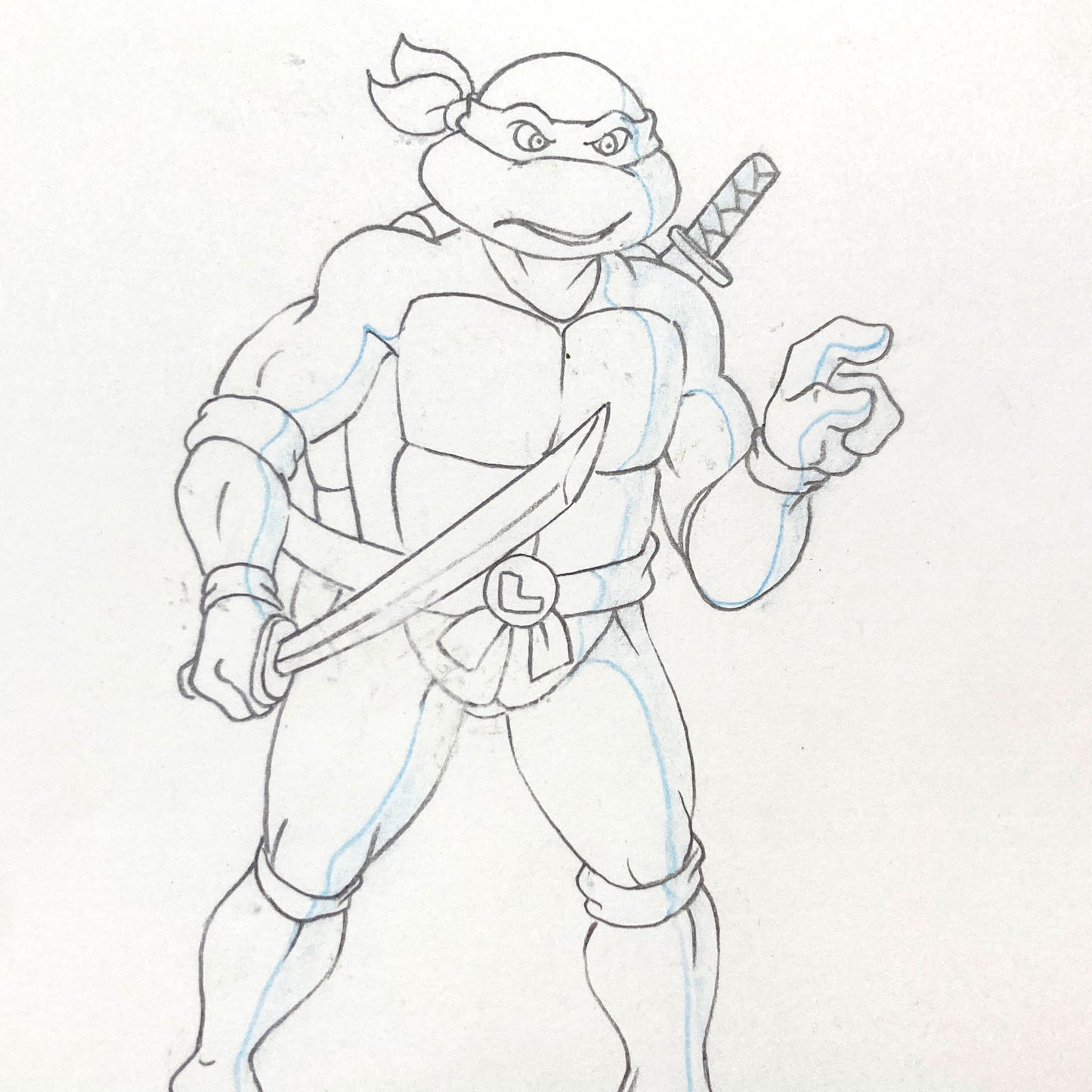 TEENAGE MUTANT NINJA TURTLES : Leonardo Original Animation Cel + Drawing (1987–1989)