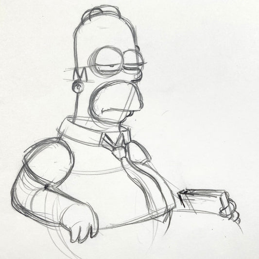 THE SIMPSONS : Original Animation Rough Drawing of Homer Simpson (2000's)