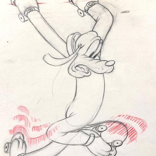 "Society Dog Show" Pluto Original Animation Drawing (Walt Disney, 1939). For sale on FLIP Gallery