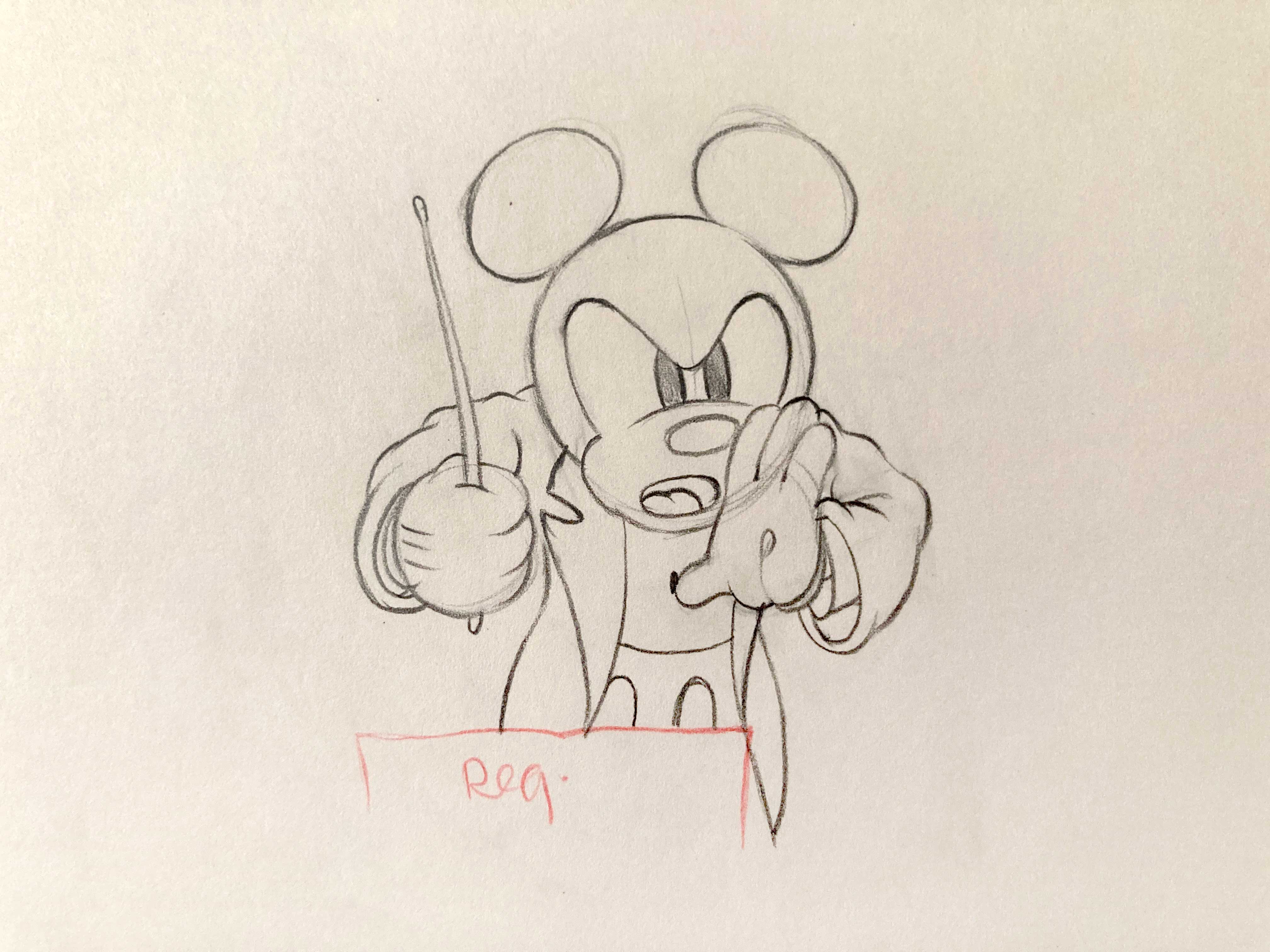 MICKEY MOUSE : Original Animation Drawing (Walt Disney, 1936