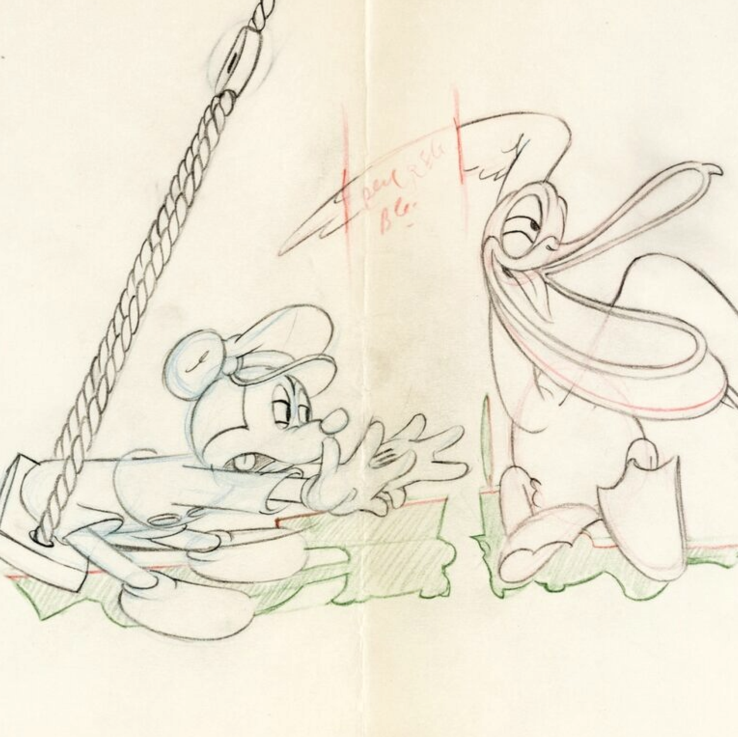 Tugboat Mickey - Mickey Mouse Classic Cartoon Original Production Used Pan Animation Drawing (Walt Disney, 1940). For sale on FLIP Gallery