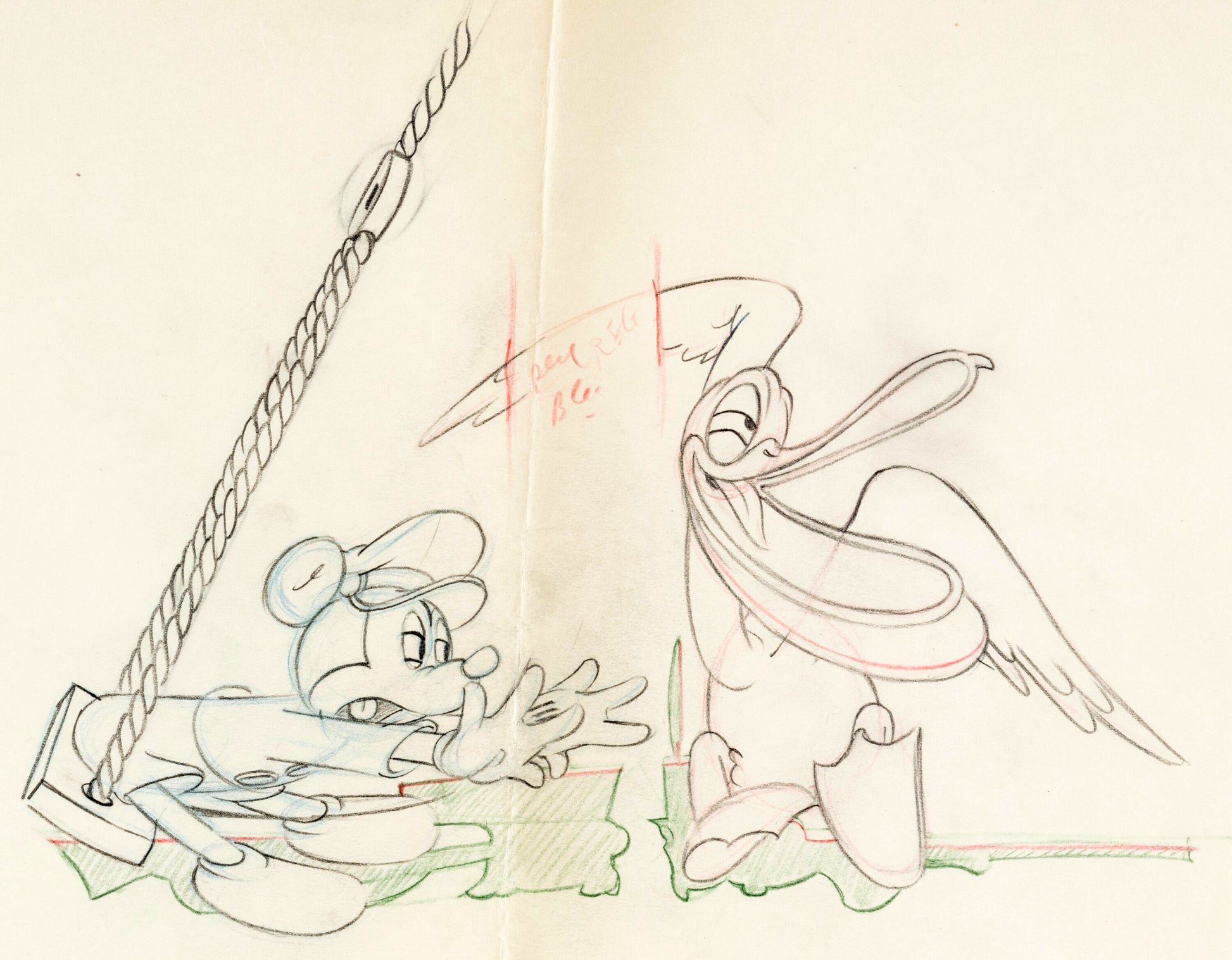Tugboat Mickey - Mickey Mouse Classic Cartoon Original Production Used Pan Animation Drawing (Walt Disney, 1940). For sale on FLIP Gallery