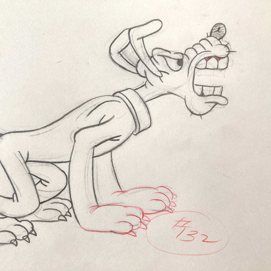 Puss Café - Original Production Used Drawing Featuring Pluto (Walt Disney, 1950). For sale on FLIP Gallery