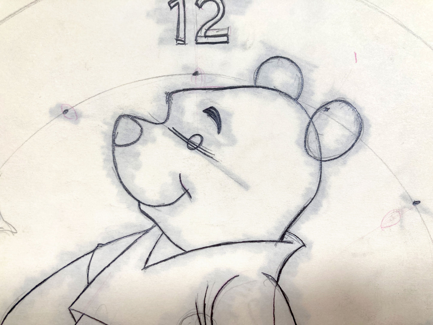 WINNIE THE POOH : Original Drawing for Watch Frame (Walt Disney, 1970s). For sale on FLIP Gallery
