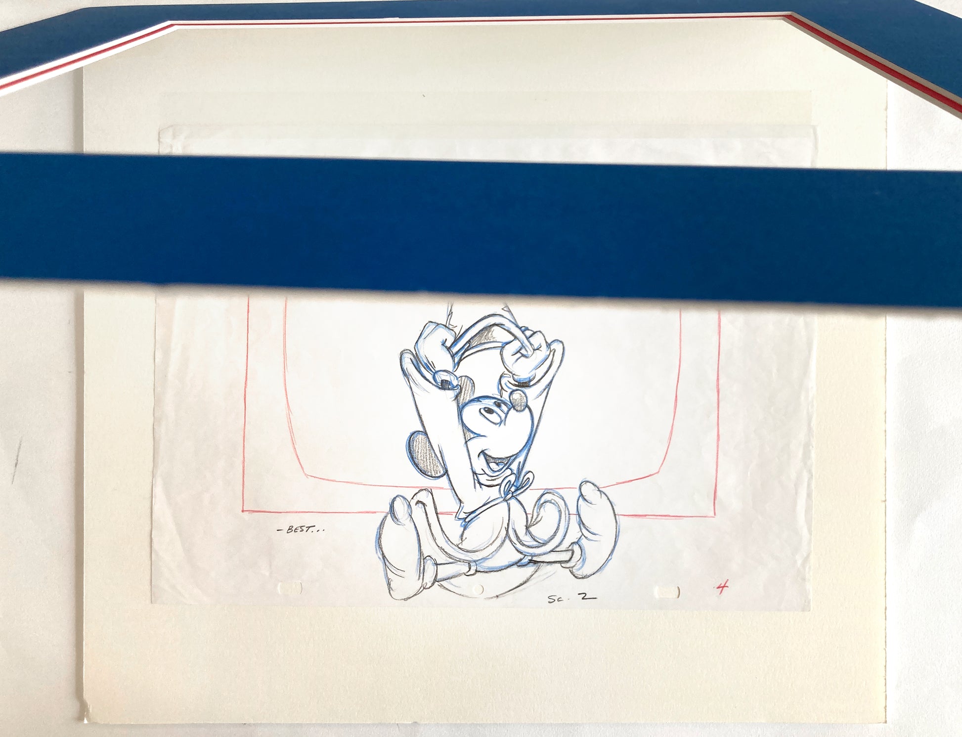 Walt Disney Home Video : Mickey Mouse Commercial Original Production Used Drawing (Walt Disney, 1985). For sale on FLIP Gallery