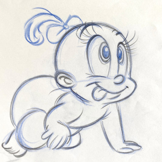 Who Framed Roger Rabbit - Baby Herman Original Production Used Animation Drawing (Walt Disney/Amblin, 1989). For sale on FLIP Gallery