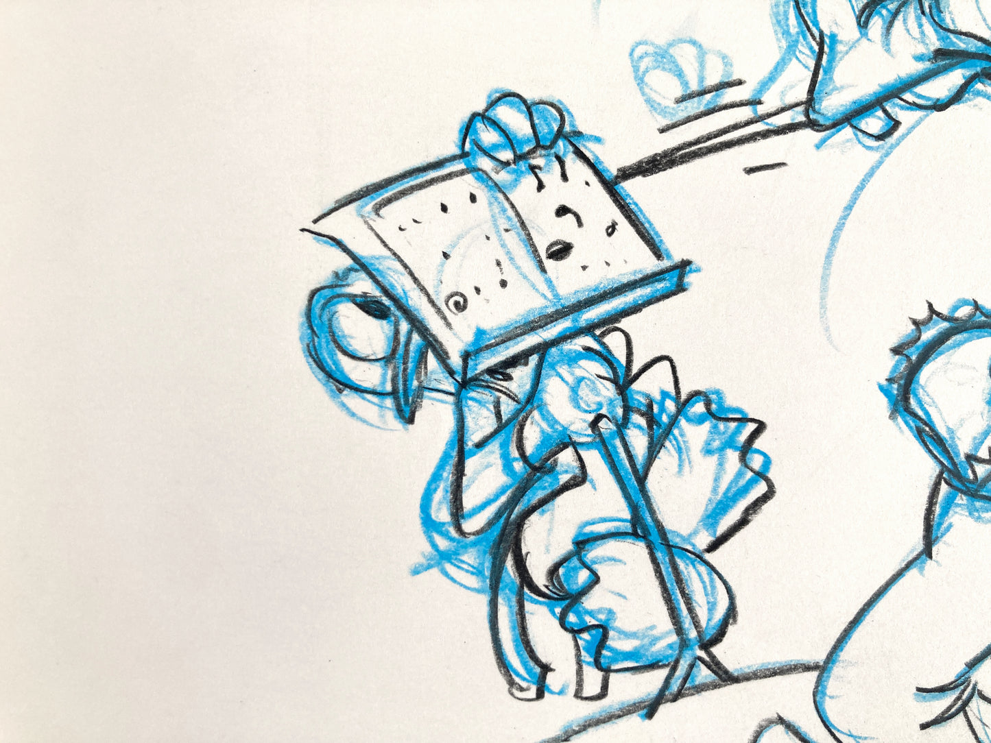 Who Framed Roger Rabbit : Goofy, Donald Duck, and Spike the Bee - Original Storyboard for Deleted Scene by Mark Kausler (Walt Disney/Amblin, 1988). For sale on FLIP Gallery