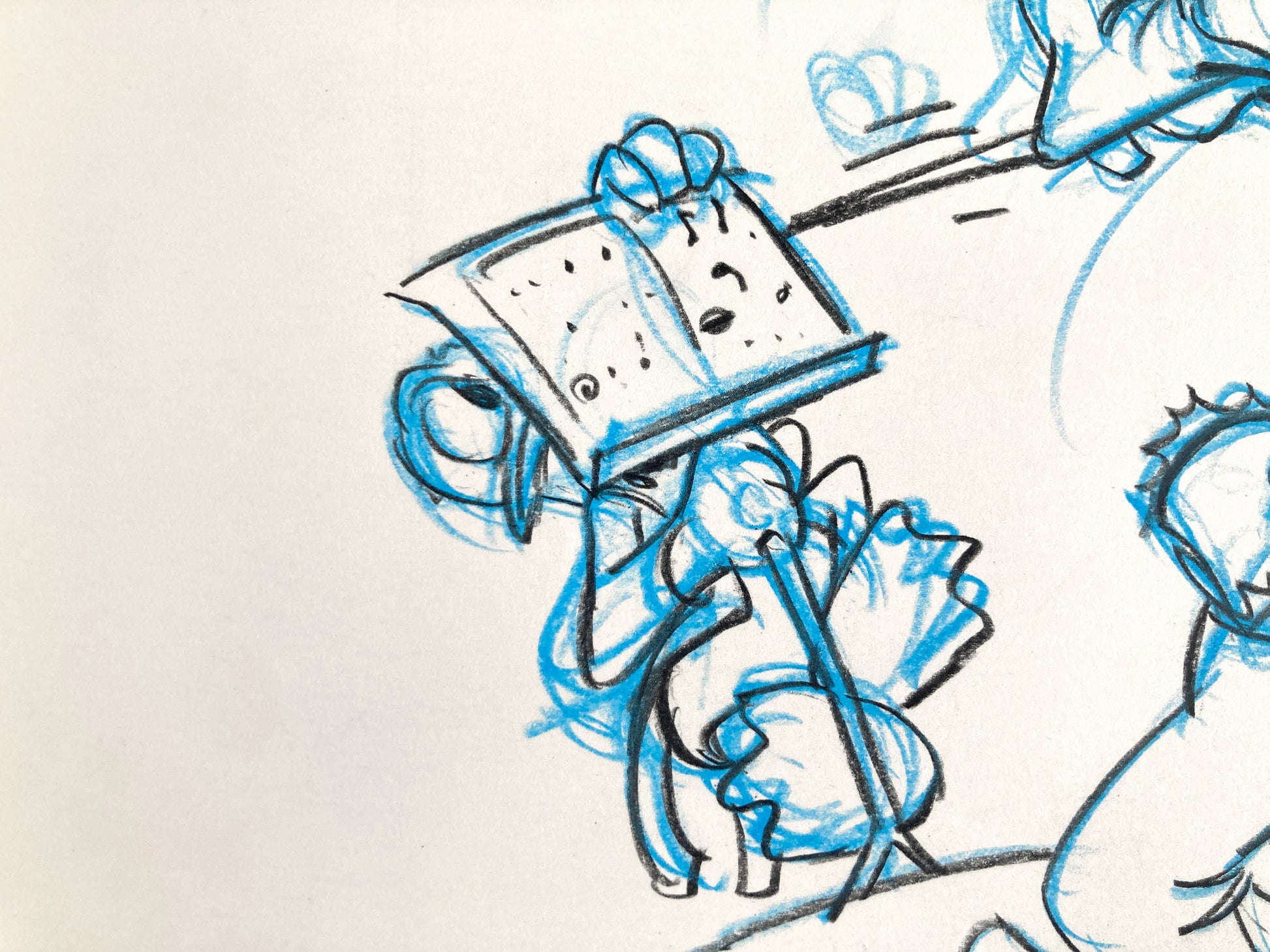 Who Framed Roger Rabbit : Goofy, Donald Duck, and Spike the Bee - Original Storyboard for Deleted Scene by Mark Kausler (Walt Disney/Amblin, 1988). For sale on FLIP Gallery