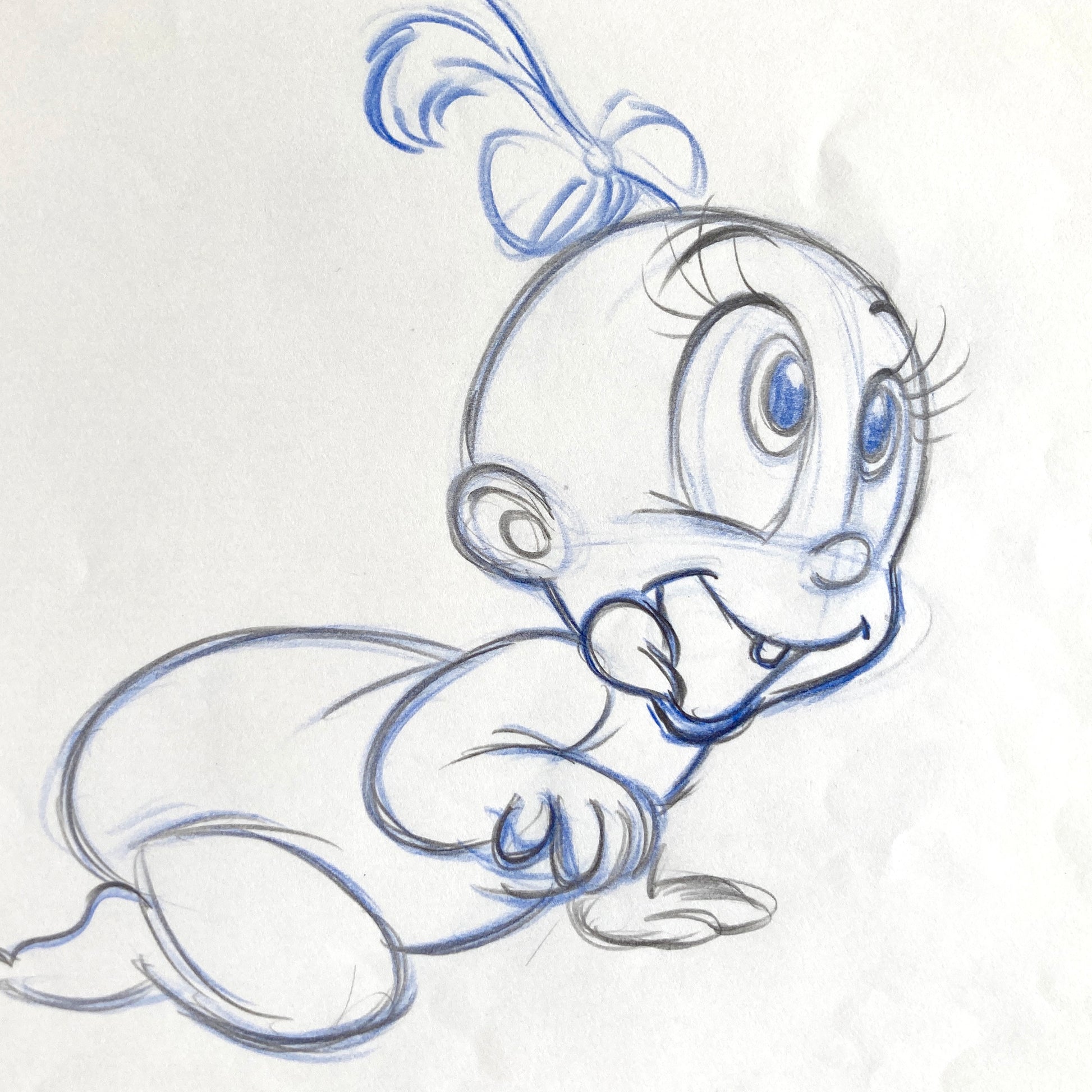 Who Framed Roger Rabbit - Baby Herman Original Production Used Animation Drawing (Walt Disney/Amblin, 1989). For sale on FLIP Gallery