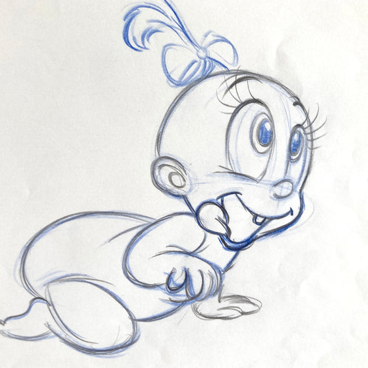Who Framed Roger Rabbit - Baby Herman Original Production Used Animation Drawing (Walt Disney/Amblin, 1989). For sale on FLIP Gallery
