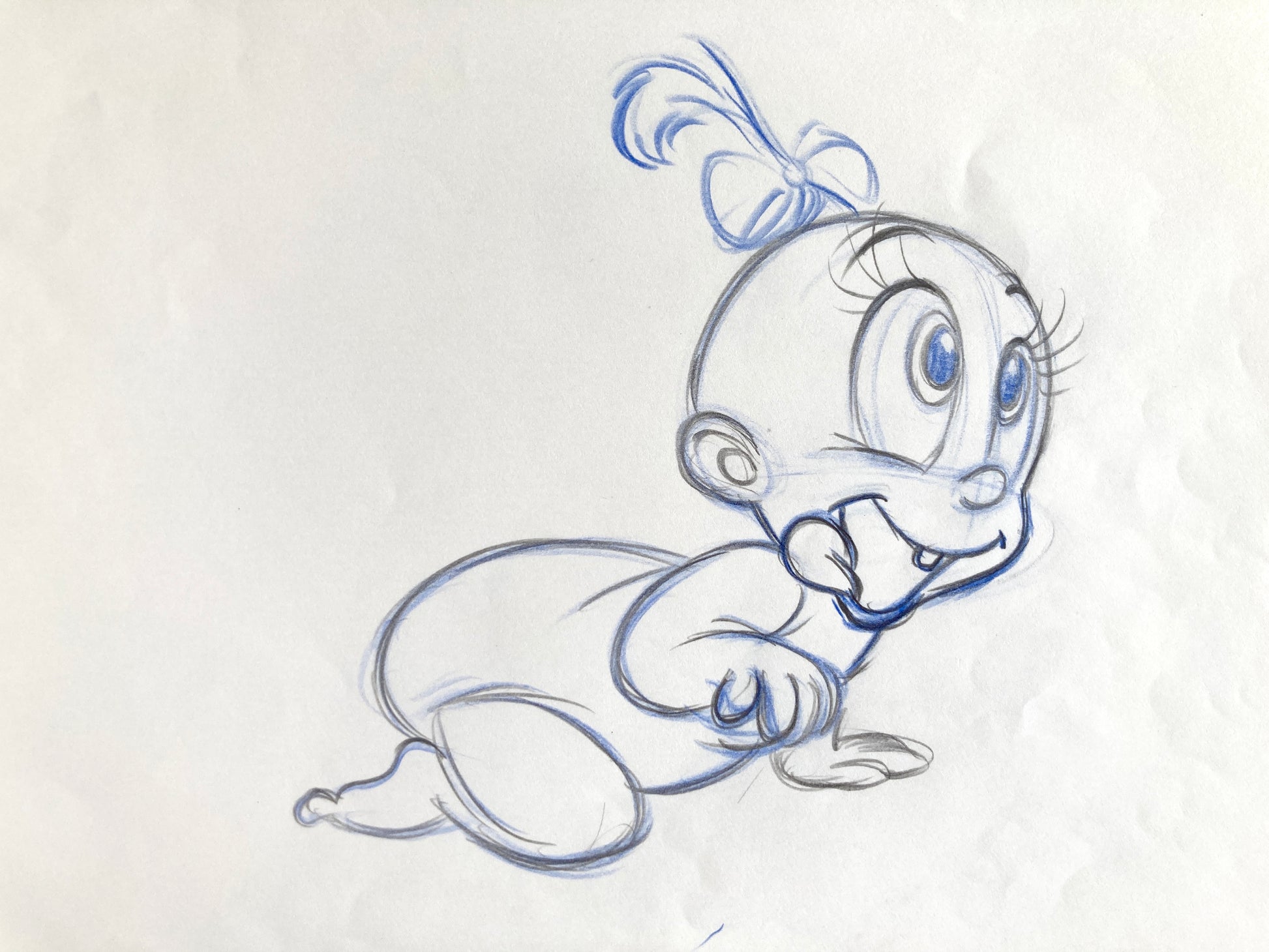Who Framed Roger Rabbit - Baby Herman Original Production Used Animation Drawing (Walt Disney/Amblin, 1989). For sale on FLIP Gallery