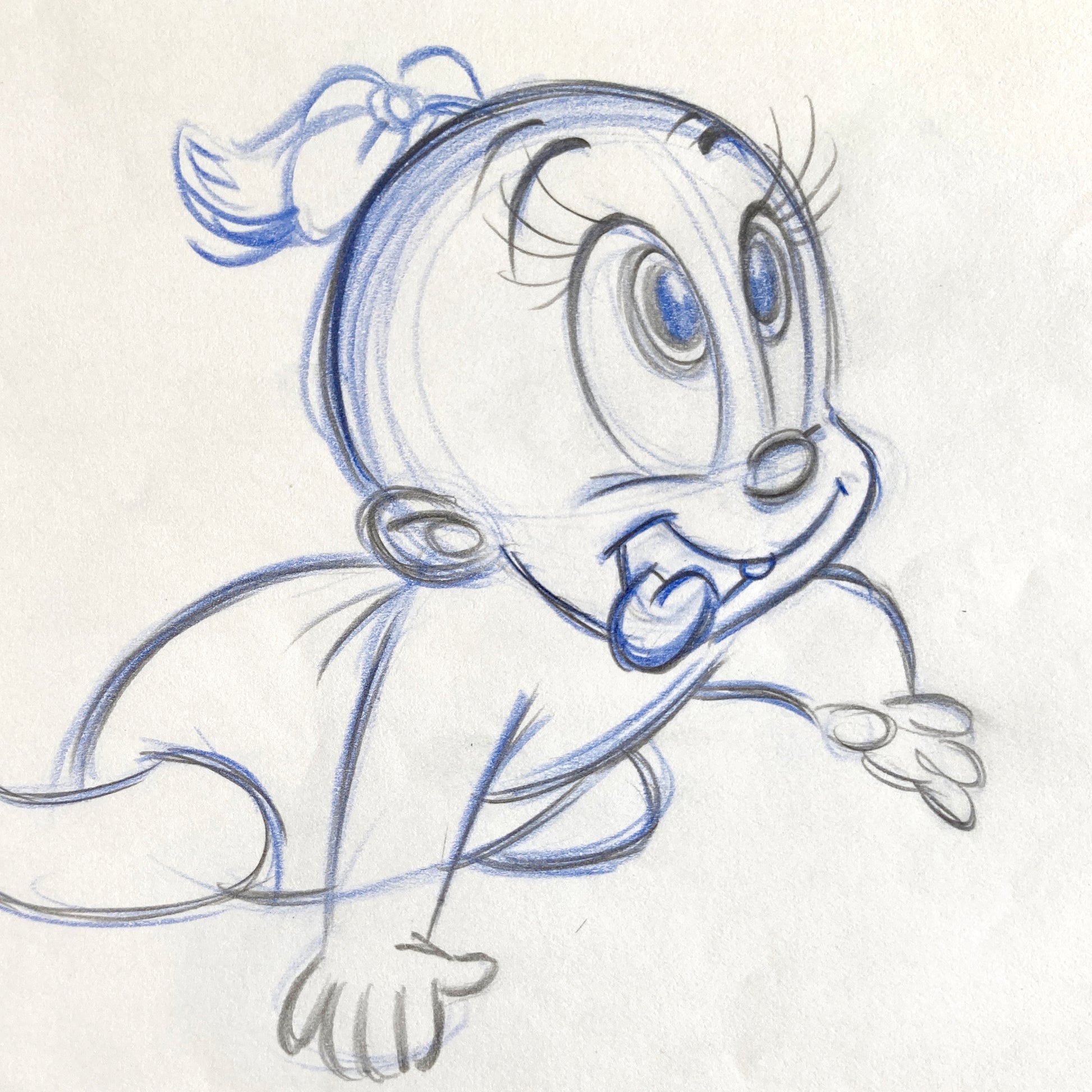 Who Framed Roger Rabbit - Baby Herman Original Production Used Animation Drawing (Walt Disney/Amblin, 1989). For sale on FLIP Gallery