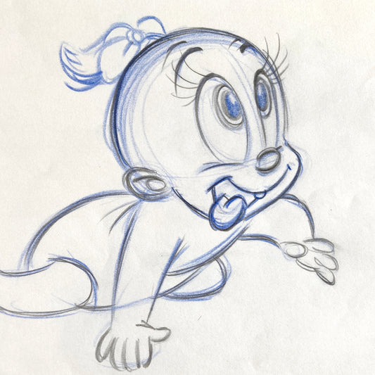 Who Framed Roger Rabbit - Baby Herman Original Production Used Animation Drawing (Walt Disney/Amblin, 1989). For sale on FLIP Gallery