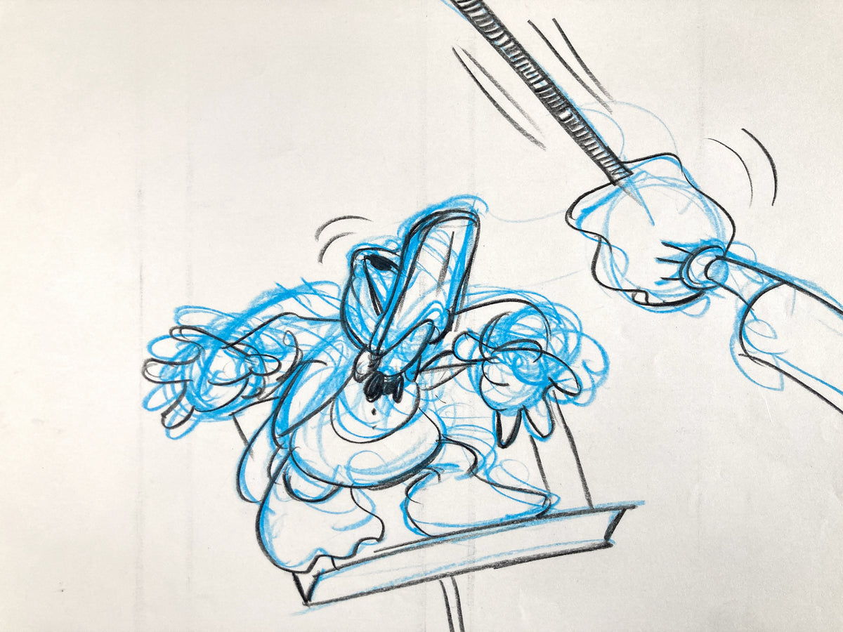 Who Framed Roger Rabbit - Donald Duck - Original Storyboard for Deleted Scene by Mark Kausler (Walt Disney/Amblin, 1988). For sale on FLIP Gallery