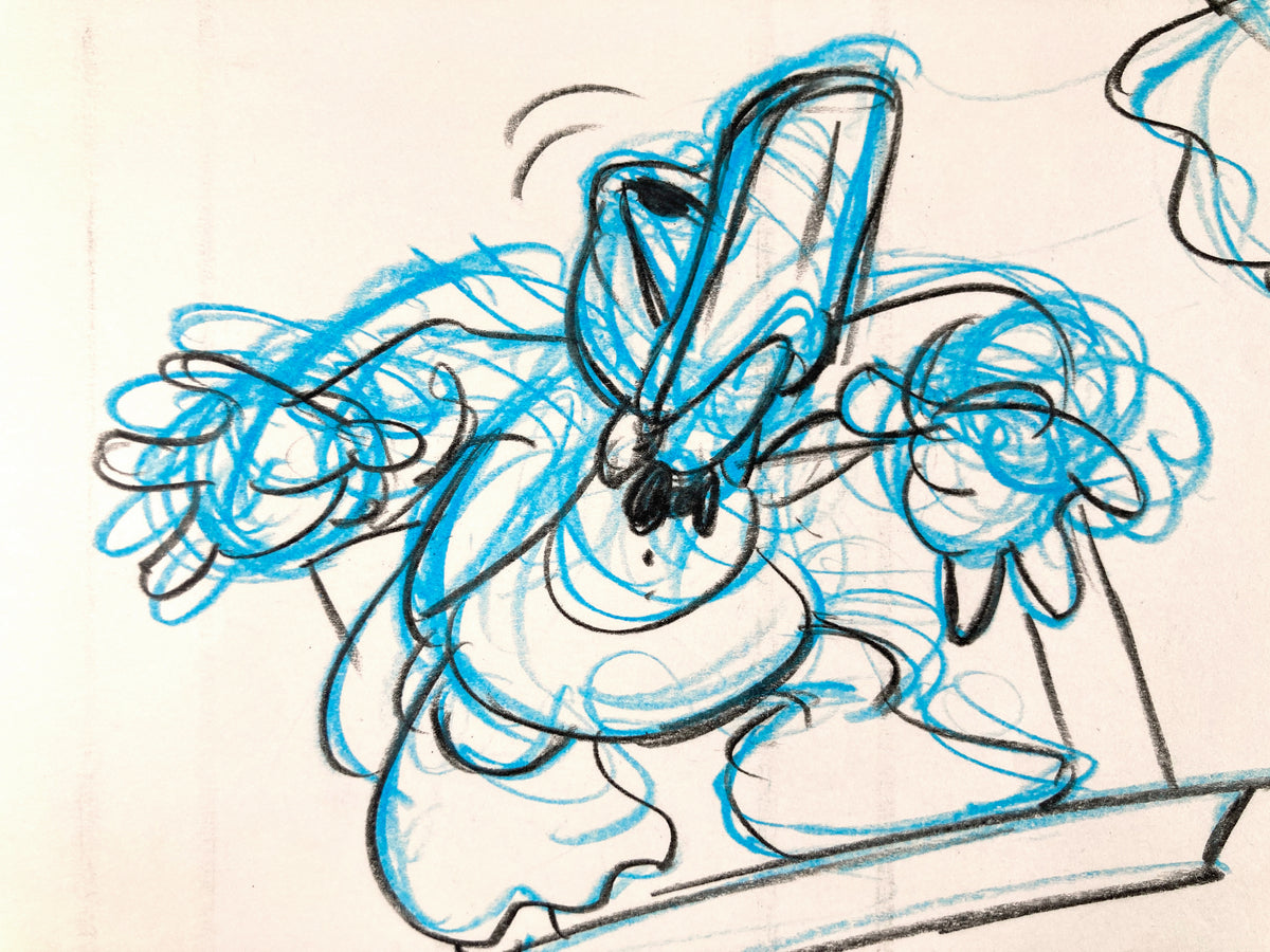 Who Framed Roger Rabbit - Donald Duck - Original Storyboard for Deleted Scene by Mark Kausler (Walt Disney/Amblin, 1988). For sale on FLIP Gallery