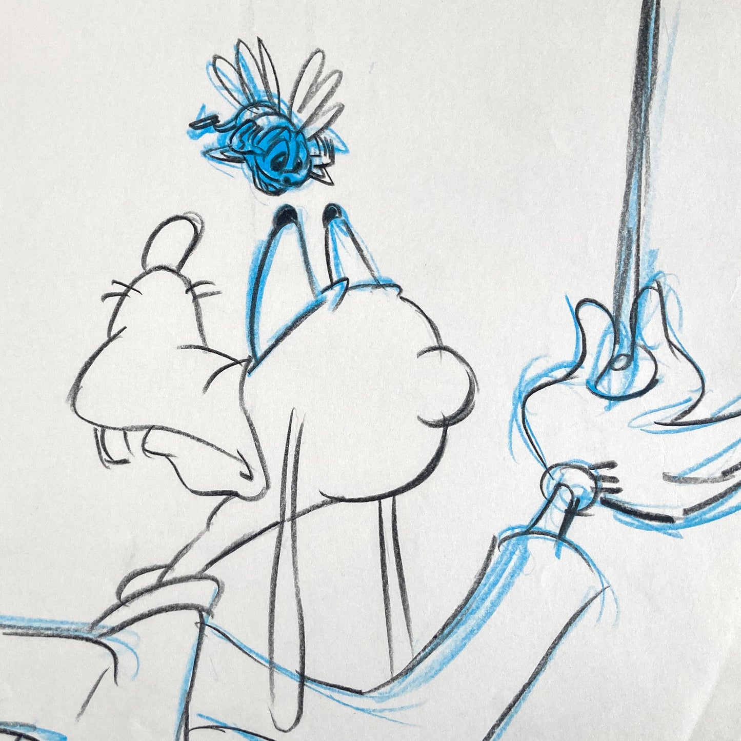 Who Framed Roger Rabbit : Goofy, Donald Duck, and Spike the Bee - Original Storyboard for Deleted Scene by Mark Kausler (Walt Disney/Amblin, 1988). For sale on FLIP Gallery