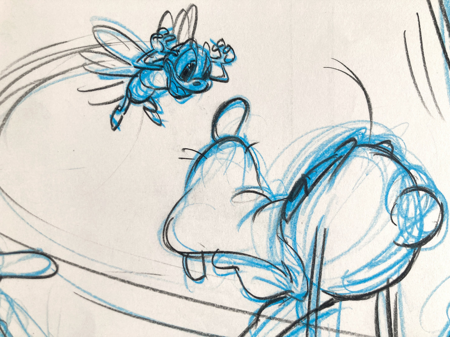 Who Framed Roger Rabbit : Goofy, Donald Duck, and Spike the Bee - Original Storyboard for Deleted Scene by Mark Kausler (Walt Disney/Amblin, 1988). For sale on FLIP Gallery