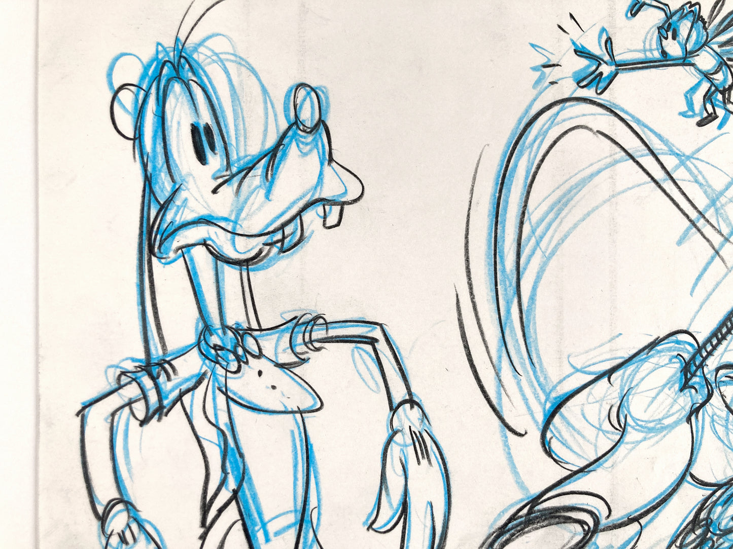 Who Framed Roger Rabbit : Goofy, Donald Duck, and Spike the Bee - Original Storyboard for Deleted Scene by Mark Kausler (Walt Disney/Amblin, 1988). For sale on FLIP Gallery