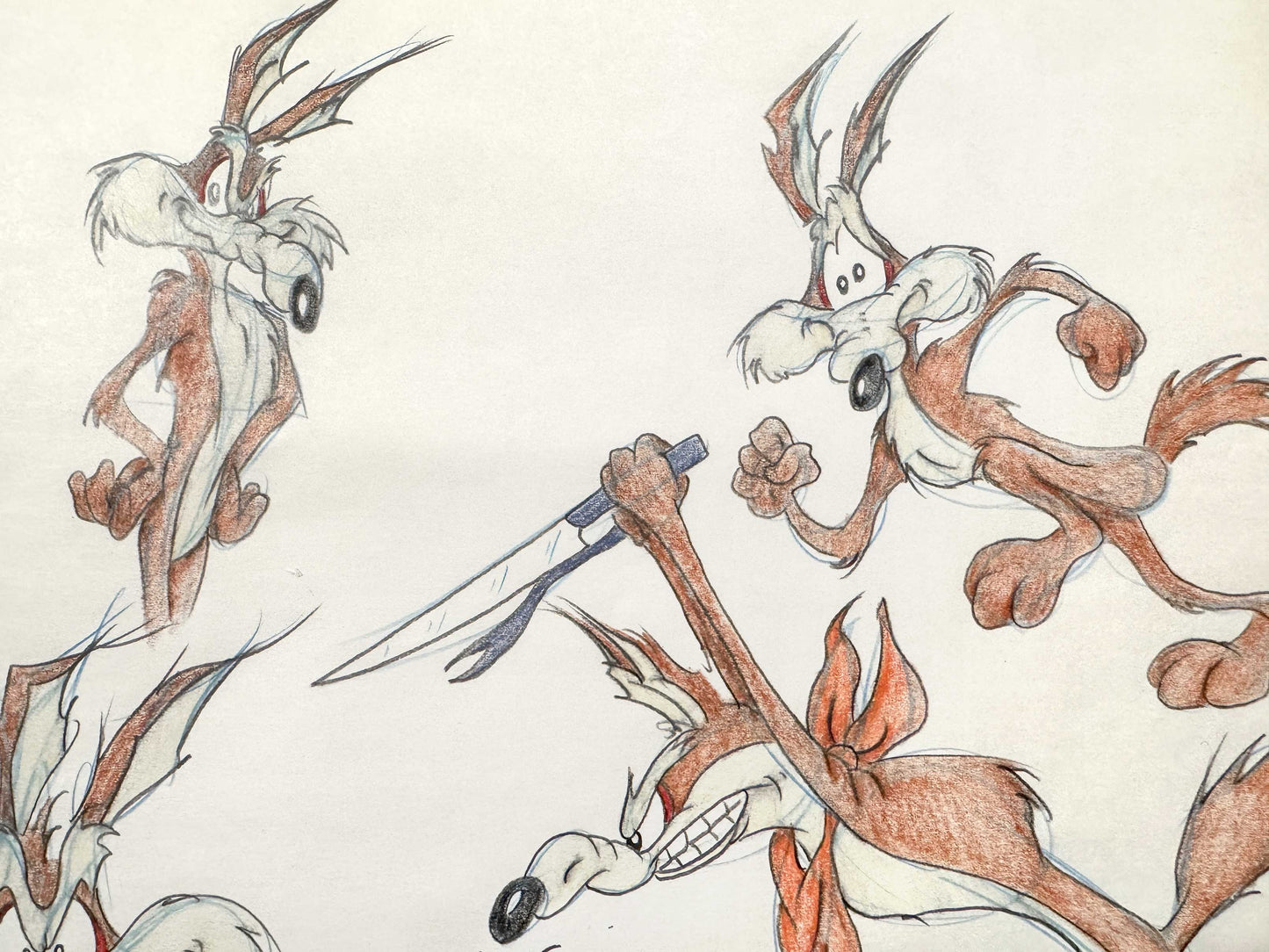 VIRGIL ROSS Original Model Sheet Drawing of Wile E. Coyote - Signed (Warner Bros, 1990’s). For sale on FLIP Gallery
