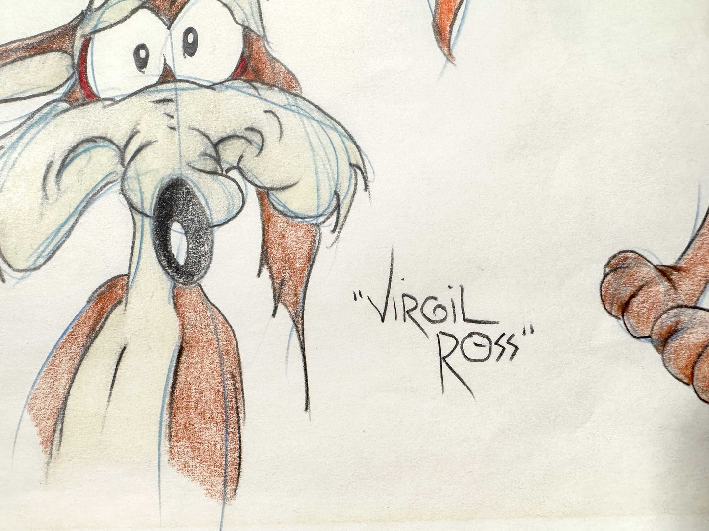 VIRGIL ROSS Original Model Sheet Drawing of Wile E. Coyote - Signed (Warner Bros, 1990’s). For sale on FLIP Gallery