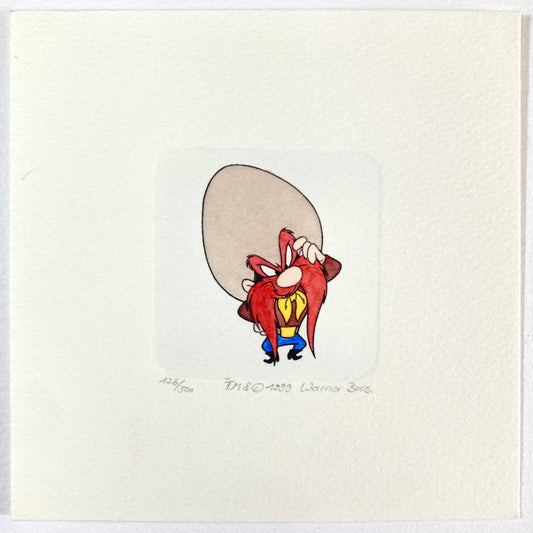 Yosemite Sam – Hand-Colored Etching by Sowa & Reiser – Sold-Out Limited Edition No. 126/500 (Warner Brothers, circa 1990s–2000s). For sale on FLIP Gallery