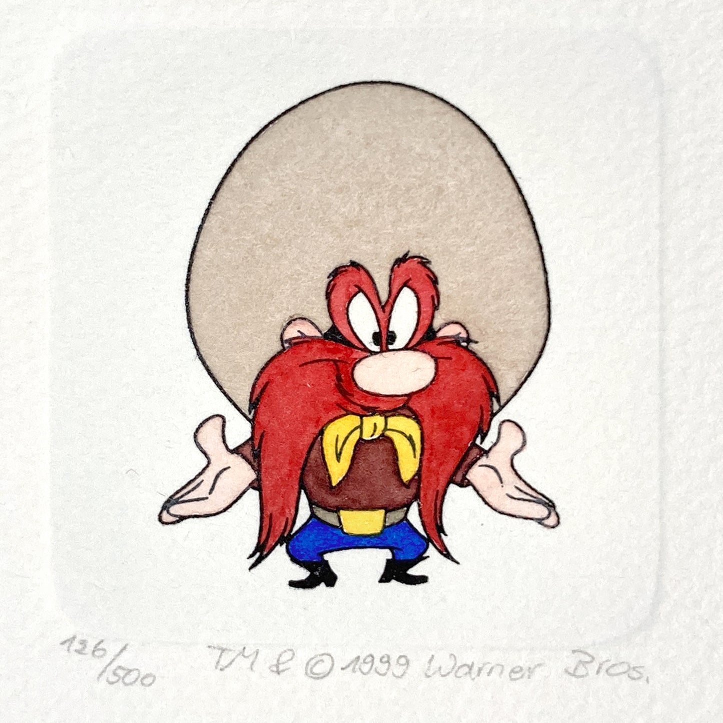 Yosemite Sam – Hand-Colored Etching by Sowa & Reiser – Sold-Out Limited Edition No. 126/500 (Warner Brothers, circa 1990s–2000s). For sale on FLIP Gallery