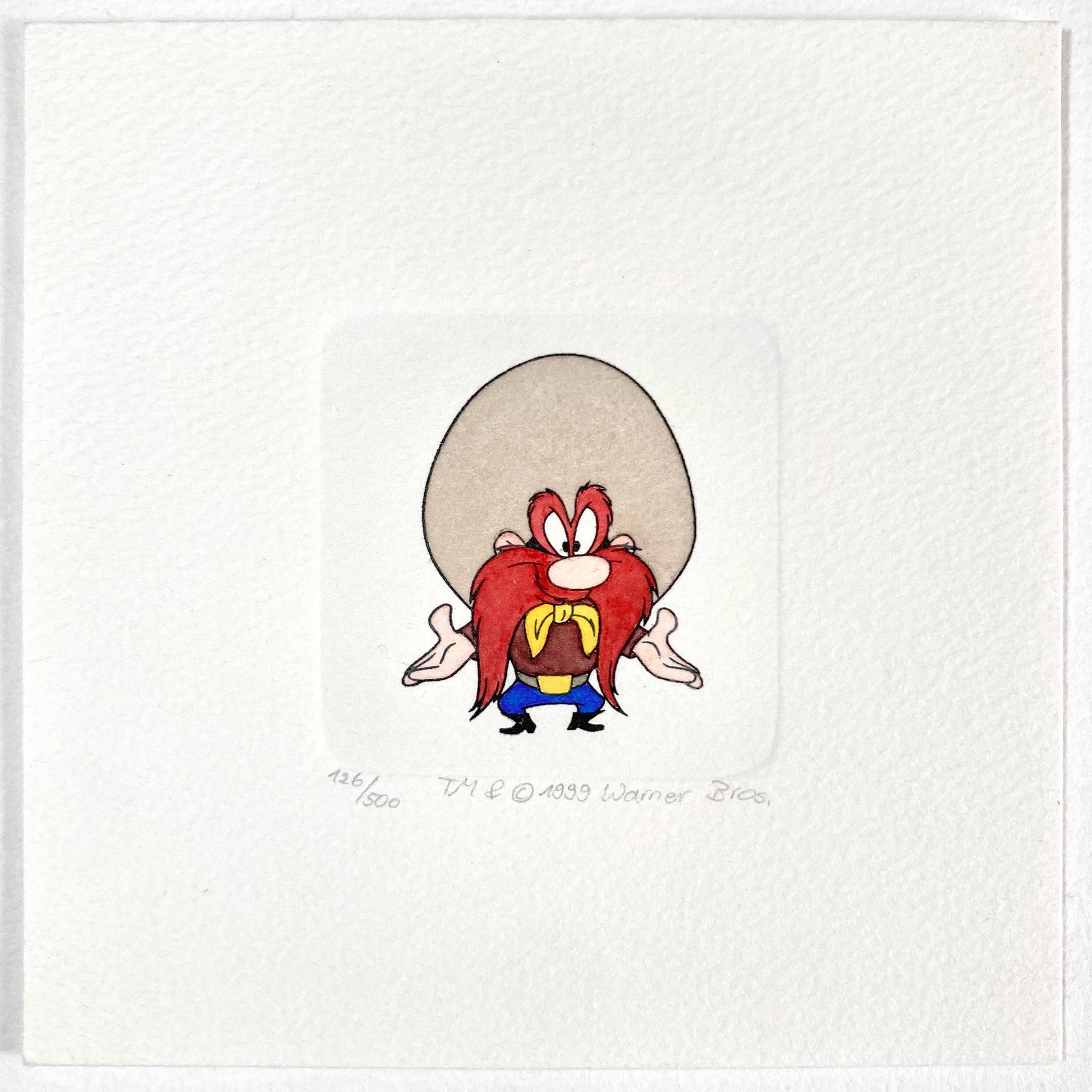Yosemite Sam – Hand-Colored Etching by Sowa & Reiser – Sold-Out Limited Edition No. 126/500 (Warner Brothers, circa 1990s–2000s). For sale on FLIP Gallery
