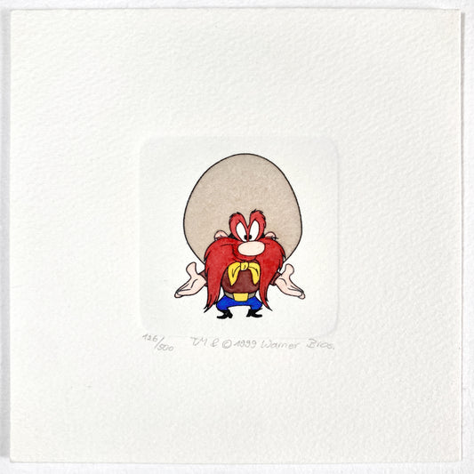 Yosemite Sam – Hand-Colored Etching by Sowa & Reiser – Sold-Out Limited Edition No. 126/500 (Warner Brothers, circa 1990s–2000s). For sale on FLIP Gallery